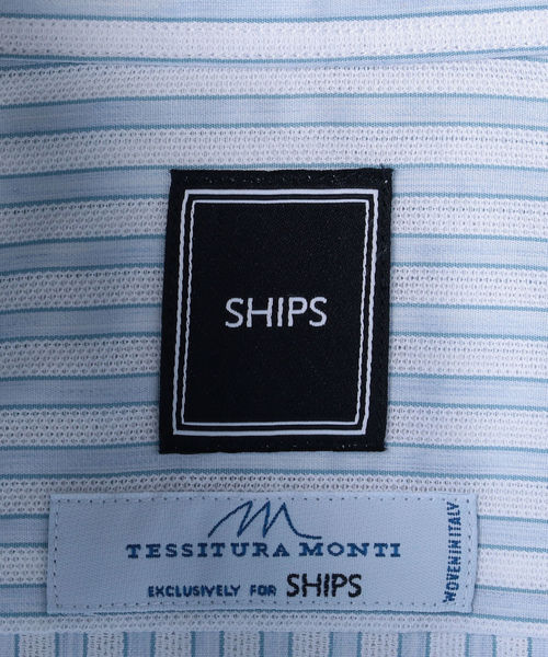 SHIPS(シップス)の「SD: 【MONTI社製生地】カラミ組織 ワンピースカラー ストライプ シャツ(ライトブルー)(シャツ/ブラウス・メンズ・ライトブルー・40/38/39/41/37)」の3枚目の写真