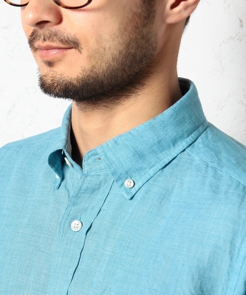 green label relaxing(グリーンレーベルリラクシング)の「LINEN DELAVE BD-Rシャツ ◆(シャツ/ブラウス・メンズ・ホワイト/ピンク/ターコイズブルー/ネイビー・LARGE/MEDIUM/SMALL/X-LARGE)」の15枚目の写真