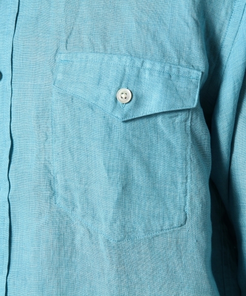 green label relaxing(グリーンレーベルリラクシング)の「LINEN DELAVE BD-Rシャツ ◆(シャツ/ブラウス・メンズ・ホワイト/ピンク/ターコイズブルー/ネイビー・LARGE/MEDIUM/SMALL/X-LARGE)」の7枚目の写真
