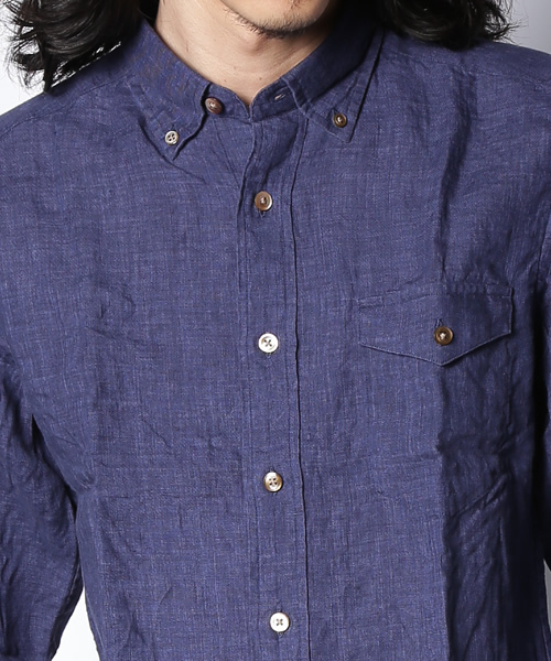 green label relaxing(グリーンレーベルリラクシング)の「LINEN DELAVE BD-Rシャツ ◆(シャツ/ブラウス・メンズ・ホワイト/ピンク/ターコイズブルー/ネイビー・LARGE/MEDIUM/SMALL/X-LARGE)」の9枚目の写真