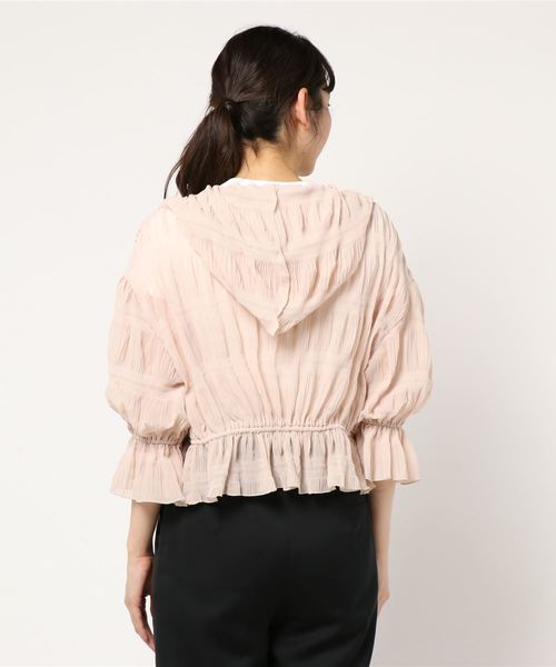 one after another NICE CLAUP(ワンアフターアナザーナイスクラップ)の「ヴィンテージフード羽織(パーカー・レディース・ベージュ/アイボリー/ブラック系その他・FREE)」の4枚目の写真