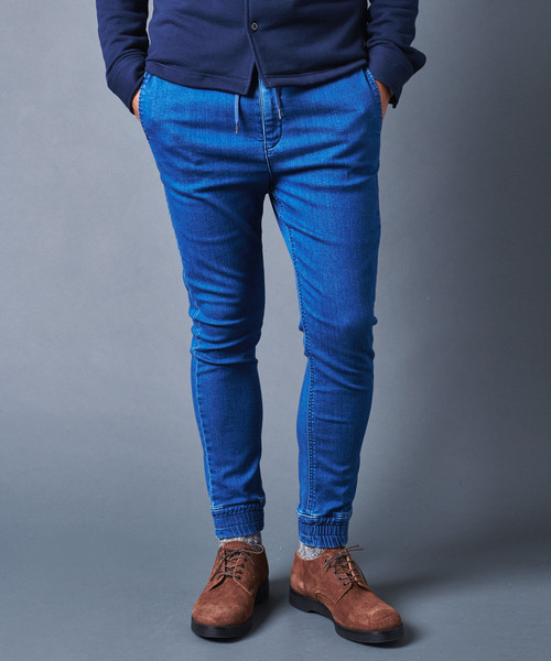 Magine（マージン）の「SHAVING KNIT DENIM JOGGER PANTSシェービングニットデニム ジョガーパンツ（デニム
