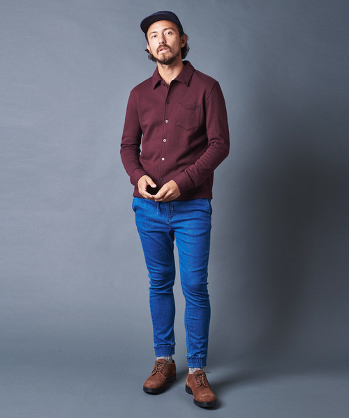 Magine（マージン）の「SHAVING KNIT DENIM JOGGER PANTSシェービングニットデニム ジョガーパンツ（デニム