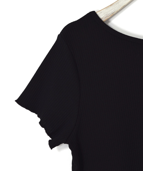 w closet(ダブルクローゼット)の「ワイドリブ半袖オフショルプルオーバー(Tシャツ/カットソー・レディース・モカ/ブラック系その他/グレー系その他/ライトベージュ・FREE)」の5枚目の写真