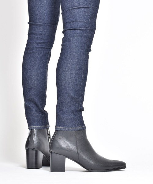 endevice（エンデヴァイス）の「メタルジップ ヒールブーツ / ハイヒール（ブーツ・メンズ・ブラック・44/40/42）」の5枚目の写真