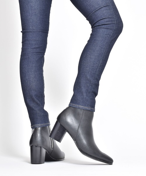 endevice（エンデヴァイス）の「メタルジップ ヒールブーツ / ハイヒール（ブーツ・メンズ・ブラック・44/40/42）」の4枚目の写真