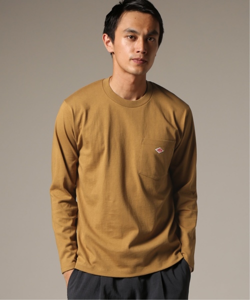 DANTON（ダントン）の「DANTON / ダントン POCKET L/S TEE（Tシャツ/カットソー・メンズ・グリーン/ホワイト/ブラック/ブラウン/チャコールグレー/キャメル・40/42/38/36）」の6枚目の写真
