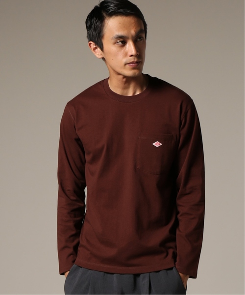 DANTON（ダントン）の「DANTON / ダントン POCKET L/S TEE（Tシャツ/カットソー・メンズ・グリーン/ホワイト/ブラック/ブラウン/チャコールグレー/キャメル・40/42/38/36）」の4枚目の写真