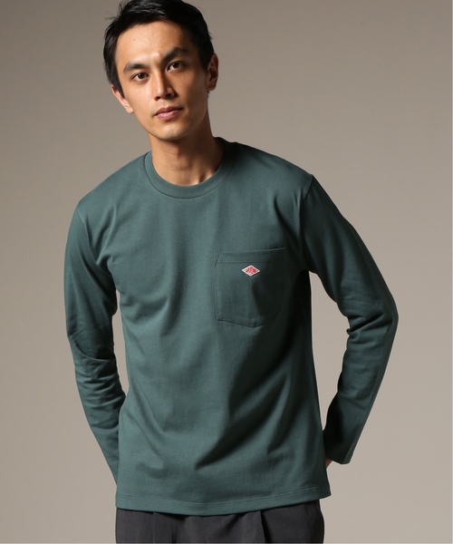 DANTON（ダントン）の「DANTON / ダントン POCKET L/S TEE（Tシャツ/カットソー・メンズ・グリーン/ホワイト/ブラック/ブラウン/チャコールグレー/キャメル・40/42/38/36）」の5枚目の写真