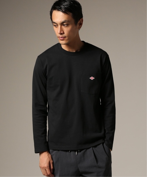 DANTON（ダントン）の「DANTON / ダントン POCKET L/S TEE（Tシャツ/カットソー・メンズ・グリーン/ホワイト/ブラック/ブラウン/チャコールグレー/キャメル・40/42/38/36）」の2枚目の写真