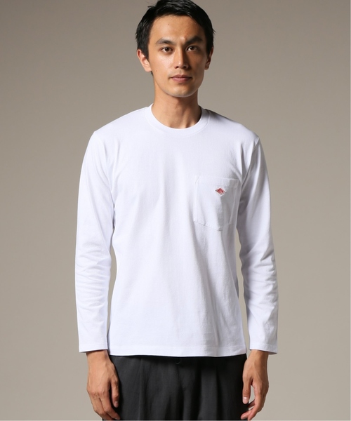 DANTON（ダントン）の「DANTON / ダントン POCKET L/S TEE（Tシャツ/カットソー・メンズ・グリーン/ホワイト/ブラック/ブラウン/チャコールグレー/キャメル・40/42/38/36）」の8枚目の写真