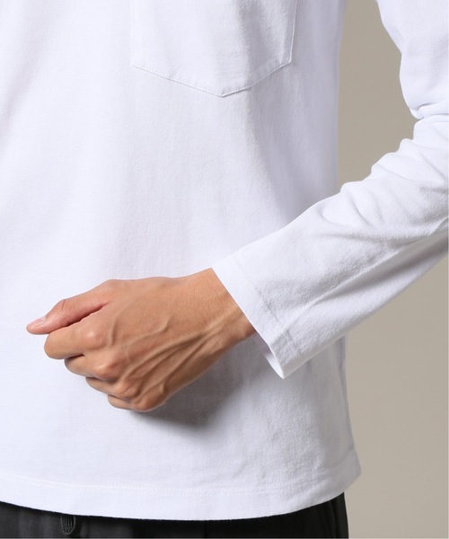 DANTON（ダントン）の「DANTON / ダントン POCKET L/S TEE（Tシャツ/カットソー・メンズ・グリーン/ホワイト/ブラック/ブラウン/チャコールグレー/キャメル・40/42/38/36）」の14枚目の写真