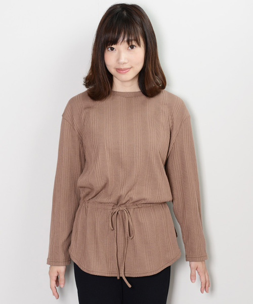 shopnikoniko(ショップニコニコ)の「ウエストマークデザイントップス(Tシャツ/カットソー・レディース・ブラック/ブラウン/ライトベージュ・フリー)」の21枚目の写真