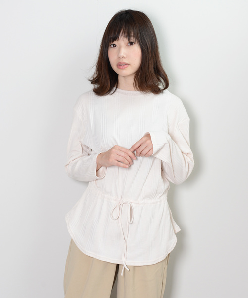 shopnikoniko(ショップニコニコ)の「ウエストマークデザイントップス(Tシャツ/カットソー・レディース・ブラック/ブラウン/ライトベージュ・フリー)」の13枚目の写真