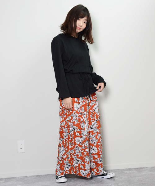 shopnikoniko(ショップニコニコ)の「ウエストマークデザイントップス(Tシャツ/カットソー・レディース・ブラック/ブラウン/ライトベージュ・フリー)」の16枚目の写真