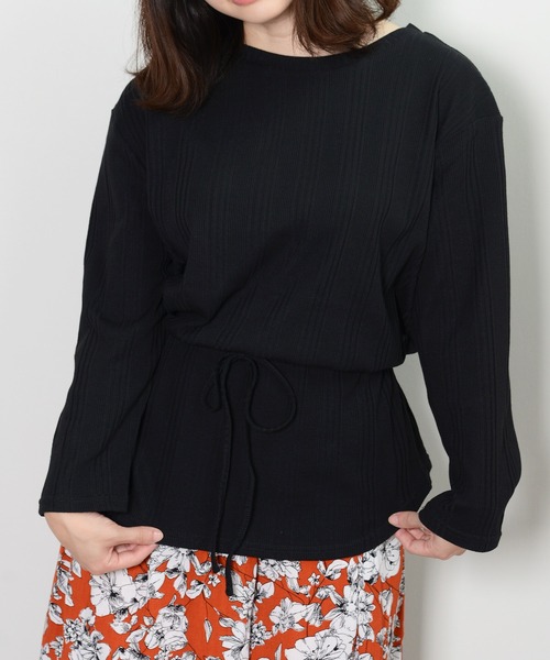 shopnikoniko(ショップニコニコ)の「ウエストマークデザイントップス(Tシャツ/カットソー・レディース・ブラック/ブラウン/ライトベージュ・フリー)」の22枚目の写真