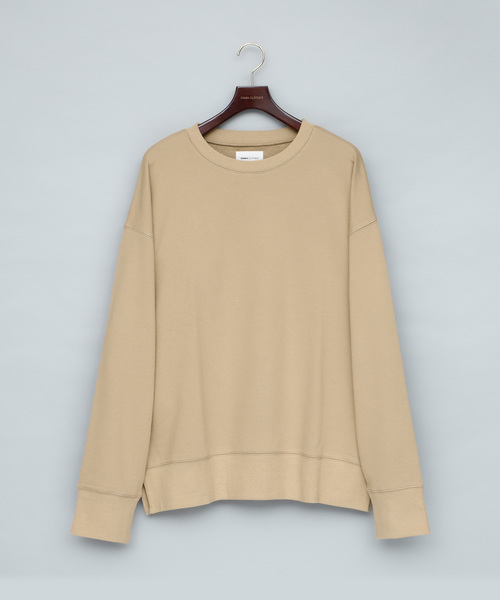 EMMA CLOTHES（エマクローズ）の「ファインコットン ロングリブスリーブ ビッグプルオーバー/クルーネックスウェット（スウェット・メンズ・ホワイト/ベージュ/オレンジ/ブラック・M/L）」の14枚目の写真