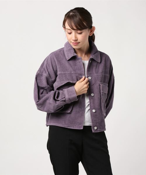 STYLEBLOCK（スタイルブロック）の「ビッグシルエットコーデュロイジャケット（その他アウター・レディース・ブラック/パープル/グレー/キャメル/ライトベージュ/グレイッシュベージュ・M）」の5枚目の写真