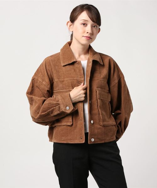 STYLEBLOCK（スタイルブロック）の「ビッグシルエットコーデュロイジャケット（その他アウター・レディース・ブラック/パープル/グレー/キャメル/ライトベージュ/グレイッシュベージュ・M）」の6枚目の写真