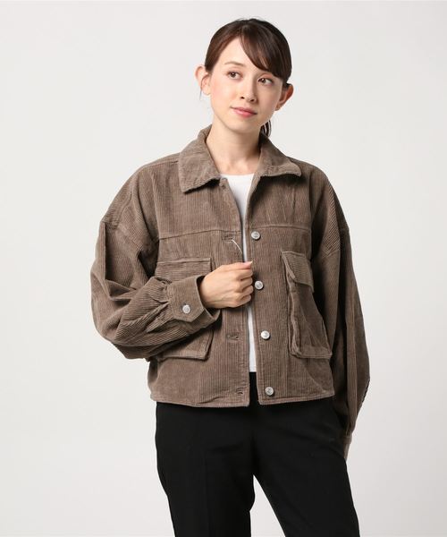 STYLEBLOCK（スタイルブロック）の「ビッグシルエットコーデュロイジャケット（その他アウター・レディース・ブラック/パープル/グレー/キャメル/ライトベージュ/グレイッシュベージュ・M）」の4枚目の写真