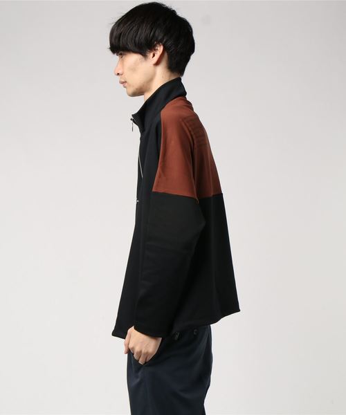 WEGO（ウィゴー）の「WEGO/ハーフジップドルマンビッグシルエットプルオーバー（スウェット・メンズ・ブラック/ベージュ・MEDIUM/LARGE）」の7枚目の写真