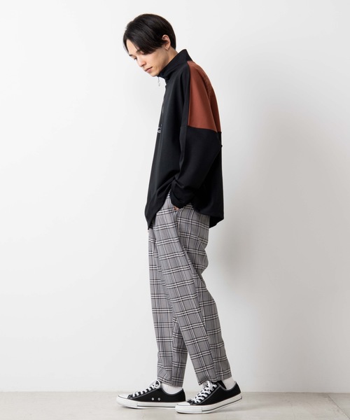 WEGO（ウィゴー）の「WEGO/ハーフジップドルマンビッグシルエットプルオーバー（スウェット・メンズ・ブラック/ベージュ・MEDIUM/LARGE）」の11枚目の写真