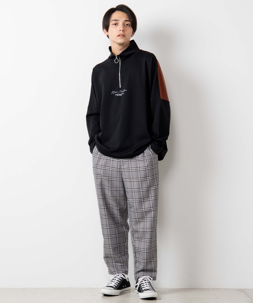 WEGO（ウィゴー）の「WEGO/ハーフジップドルマンビッグシルエットプルオーバー（スウェット・メンズ・ブラック/ベージュ・MEDIUM/LARGE）」の20枚目の写真