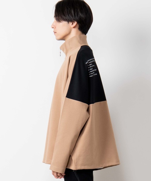 WEGO（ウィゴー）の「WEGO/ハーフジップドルマンビッグシルエットプルオーバー（スウェット・メンズ・ブラック/ベージュ・MEDIUM/LARGE）」の19枚目の写真