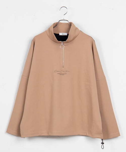 WEGO（ウィゴー）の「WEGO/ハーフジップドルマンビッグシルエットプルオーバー（スウェット・メンズ・ブラック/ベージュ・MEDIUM/LARGE）」の18枚目の写真