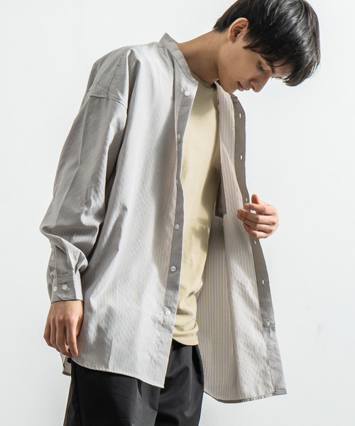 セール Kangol ビッグシルエット バンドカラーシャツ シャツ ブラウス Kangol カンゴール のファッション通販 Zozotown