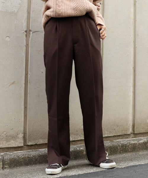 tiptop(ティップトップ)の「<pocket>【ZOZO限定アイテム】センタープレススリットパンツ(スラックス・レディース・ブラック/ブラウン/A/ピンク・FREE)」の3枚目の写真
