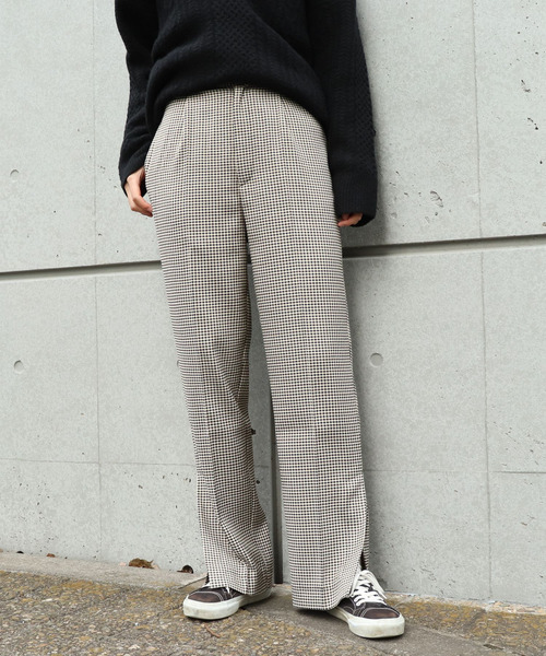 tiptop(ティップトップ)の「<pocket>【ZOZO限定アイテム】センタープレススリットパンツ(スラックス・レディース・ブラック/ブラウン/A/ピンク・FREE)」の4枚目の写真