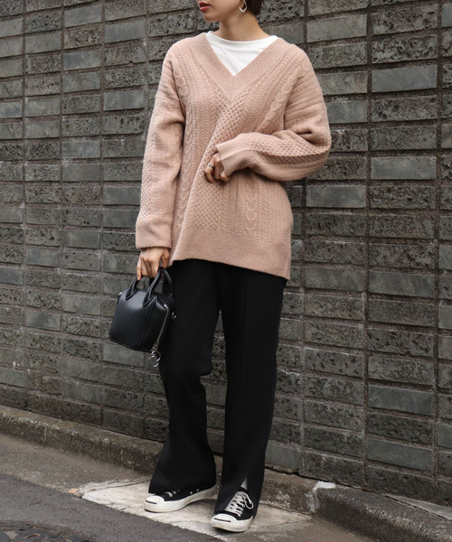 tiptop(ティップトップ)の「<pocket>【ZOZO限定アイテム】センタープレススリットパンツ(スラックス・レディース・ブラック/ブラウン/A/ピンク・FREE)」の11枚目の写真