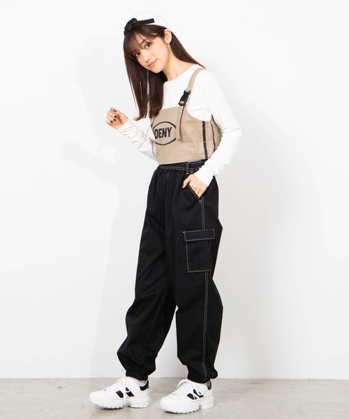 WEGO（ウィゴー）の「WEGO/カーゴポケットパンツ（カーゴパンツ・レディース・ブラック/パープル/パープル系その他/オレンジ系その他/アニマル/ブラック系その他2/ブラック系その他・FREE）」の9枚目の写真