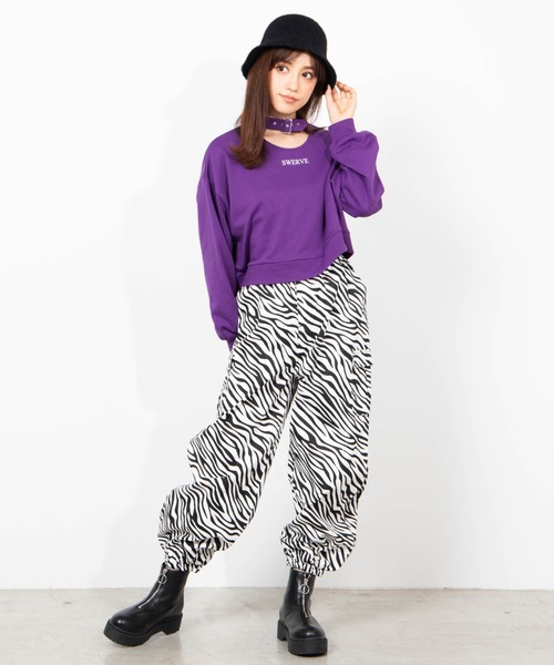 WEGO（ウィゴー）の「WEGO/カーゴポケットパンツ（カーゴパンツ・レディース・ブラック/パープル/パープル系その他/オレンジ系その他/アニマル/ブラック系その他2/ブラック系その他・FREE）」の13枚目の写真