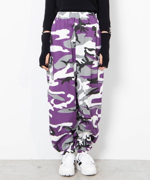 WEGO（ウィゴー）の「WEGO/カーゴポケットパンツ（カーゴパンツ・レディース・ブラック/パープル/パープル系その他/オレンジ系その他/アニマル/ブラック系その他2/ブラック系その他・FREE）」の17枚目の写真