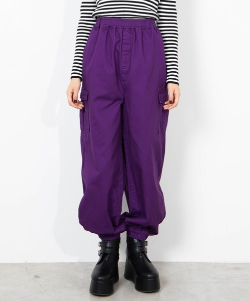 WEGO（ウィゴー）の「WEGO/カーゴポケットパンツ（カーゴパンツ・レディース・ブラック/パープル/パープル系その他/オレンジ系その他/アニマル/ブラック系その他2/ブラック系その他・FREE）」の20枚目の写真