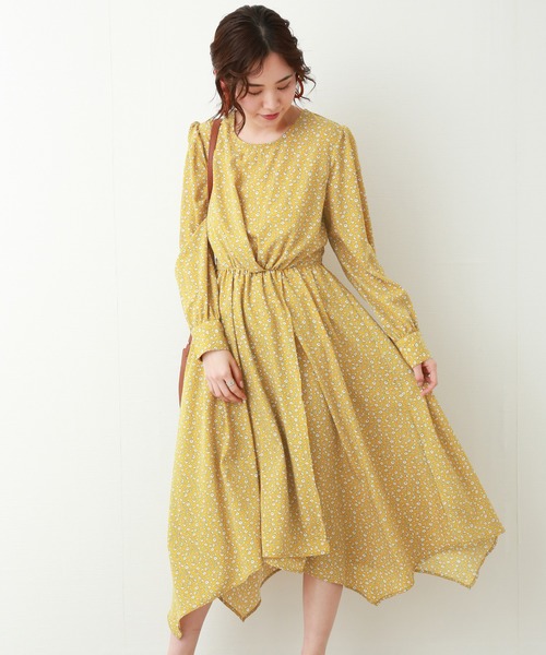 libelle more（リベル モア）の「裾ヘムワンピース（ワンピース・レディース・ブラック/ネイビー/マスタード/キャメル/ブラック系その他/ライトベージュ・FREE）」の6枚目の写真
