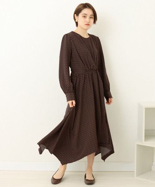 libelle more（リベル モア）の「裾ヘムワンピース（ワンピース・レディース・ブラック/ネイビー/マスタード/キャメル/ブラック系その他/ライトベージュ・FREE）」の2枚目の写真