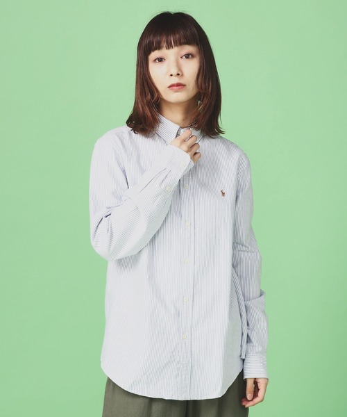 POLO RALPH LAUREN�i�|�������t���[�����j�́u�mPOLO RALPH LAUREN �|�� �����t���[�����nBOYS OXFORD-LS BD-TP-SHT �����|�C���g�h�J �I�b�N�X�t�H�[�h �{�^���_�E���V���c�i�V���c/�u���E�X�j�v�b�X�g���C�v