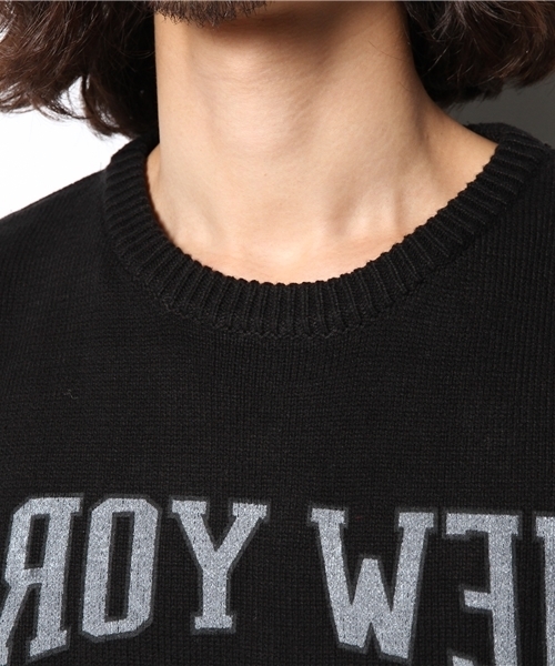 WEGO（ウィゴー）の「WEGO/ロゴニット（ニット/セーター・メンズ・オフホワイト/ブラック/杢グレー/ワイン・LARGE/MEDIUM）」の11枚目の写真