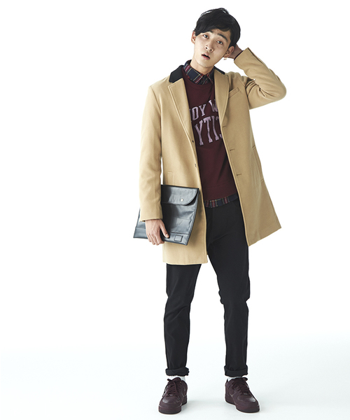 WEGO（ウィゴー）の「WEGO/ロゴニット（ニット/セーター・メンズ・オフホワイト/ブラック/杢グレー/ワイン・LARGE/MEDIUM）」の17枚目の写真