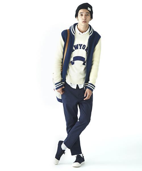 WEGO（ウィゴー）の「WEGO/ロゴニット（ニット/セーター・メンズ・オフホワイト/ブラック/杢グレー/ワイン・LARGE/MEDIUM）」の18枚目の写真