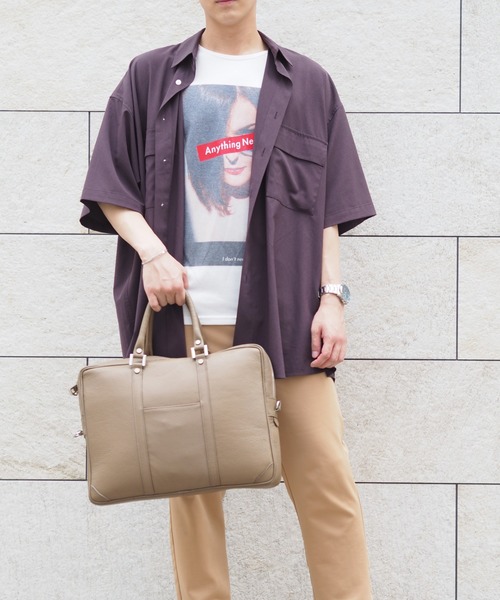 GUSCIO UOMO（グッシオ ウォーモ）の「【グッシオ ウォーモ】　イタリア製　本革　ビジネス　ブリーフバッグ（ビジネスバッグ・メンズ・カーキ/ブラック/ネイビー・FREE）」の9枚目の写真