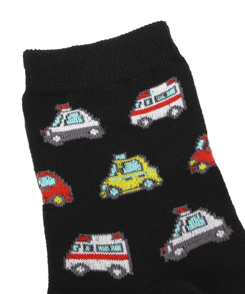 WEGO(ウィゴー)の「WEGO/ハタラククルマソックス(ソックス/靴下・レディース・ブラック/レッド・FREE)」の3枚目の写真