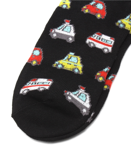 WEGO(ウィゴー)の「WEGO/ハタラククルマソックス(ソックス/靴下・レディース・ブラック/レッド・FREE)」の4枚目の写真