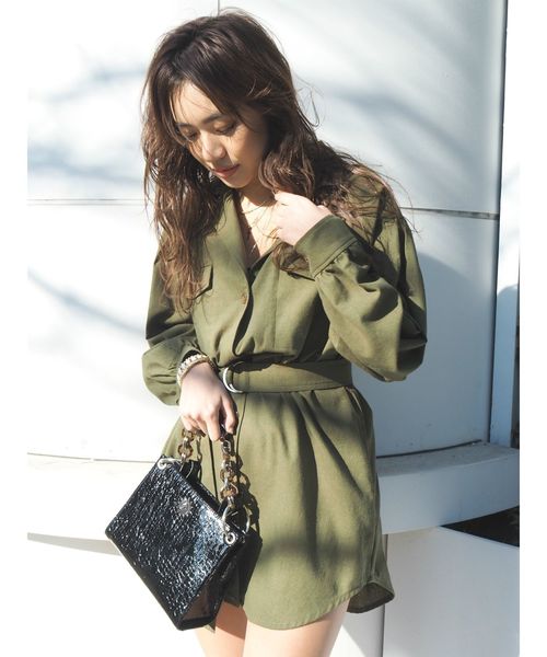 EVRIS（エヴリス）の「チェーンハンドルクロコスクエアBAG（ショルダーバッグ・レディース・ブラック/ブラウン/グリーン・FREE）」の4枚目の写真