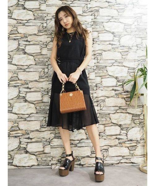 EVRIS（エヴリス）の「チェーンハンドルクロコスクエアBAG（ショルダーバッグ・レディース・ブラック/ブラウン/グリーン・FREE）」の7枚目の写真