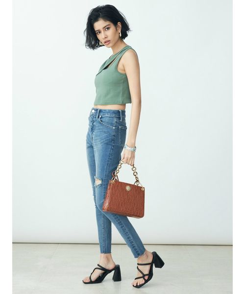 EVRIS（エヴリス）の「チェーンハンドルクロコスクエアBAG（ショルダーバッグ・レディース・ブラック/ブラウン/グリーン・FREE）」の16枚目の写真