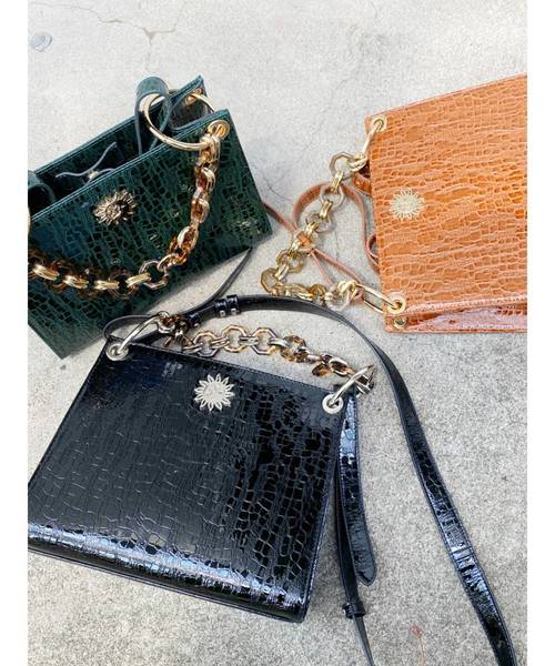 EVRIS（エヴリス）の「チェーンハンドルクロコスクエアBAG（ショルダーバッグ・レディース・ブラック/ブラウン/グリーン・FREE）」の18枚目の写真